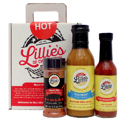 LILLIE'S OF CHARLESTON, HOT VARIETY 3-PK BOX - Low Country Loco HS, Hab Mussy BBQ, Hissy Fit Rub