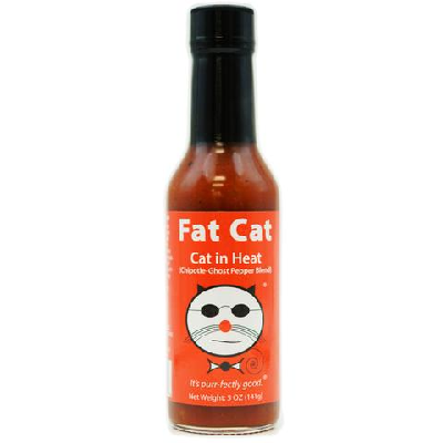 FAT CAT, CAT IN HEAT Chipotle-Ghost Pepper Hot Sauce