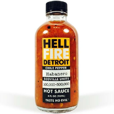 HELL FIRE DETROIT, HABANERO Hot Sauce